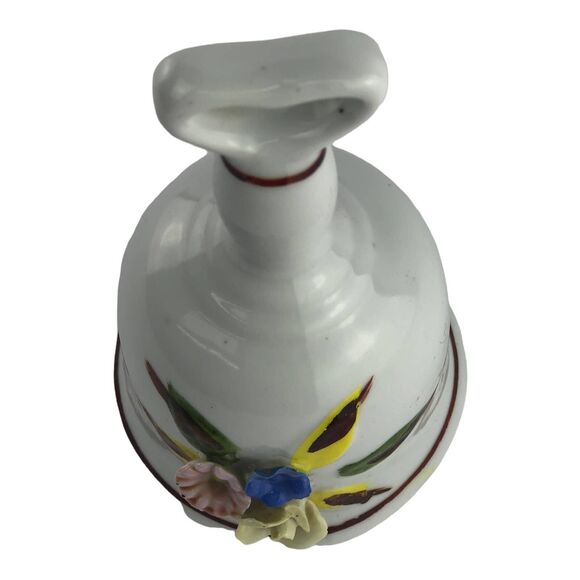 Vintage Capodimonte Porcelain Bell With Applied Floral Design - Picture 3 of 10